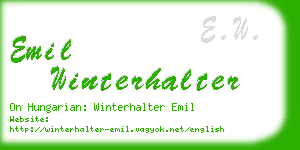 emil winterhalter business card